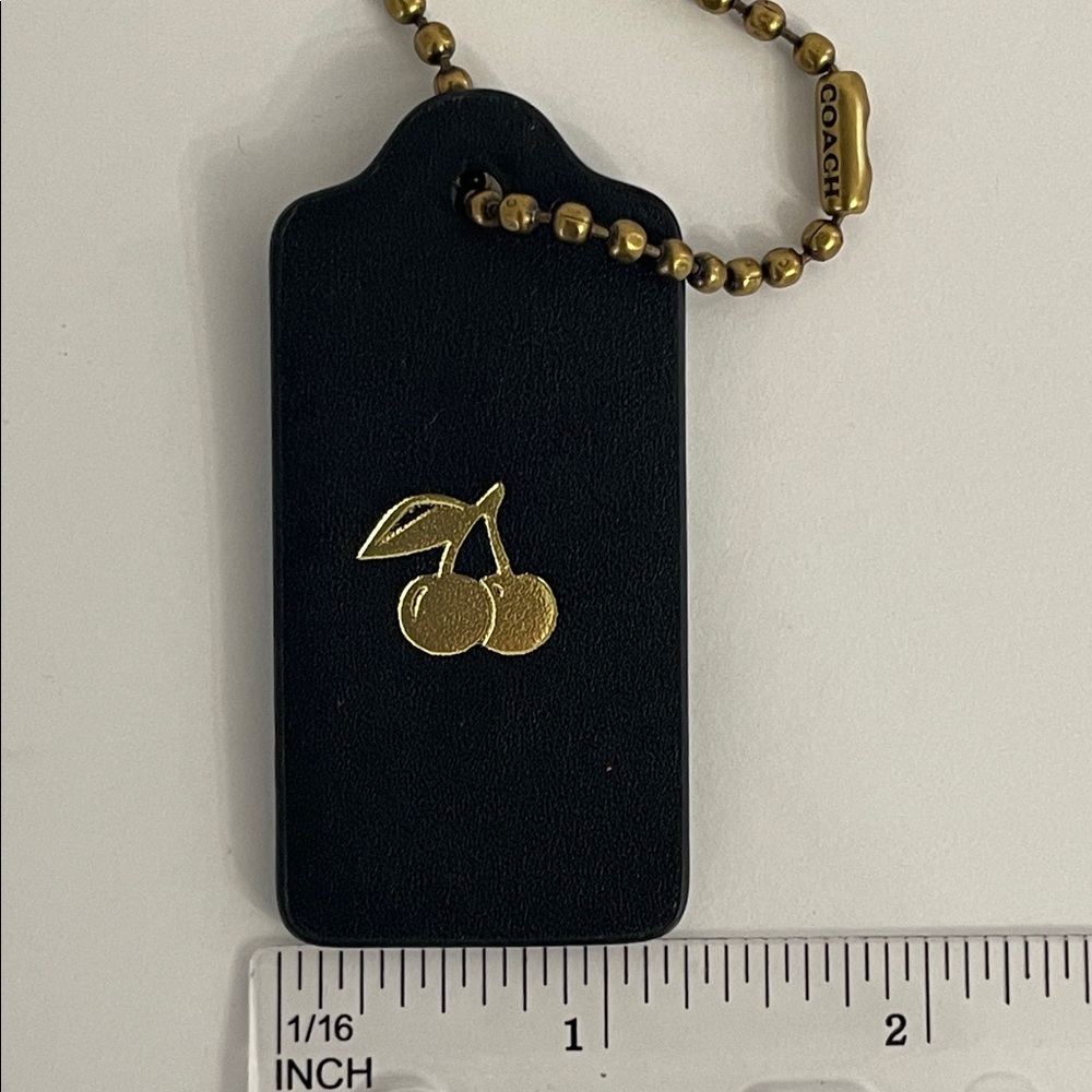 Coach Gold Foil Cherries Leather Hang Tag - Picture 7 of 10